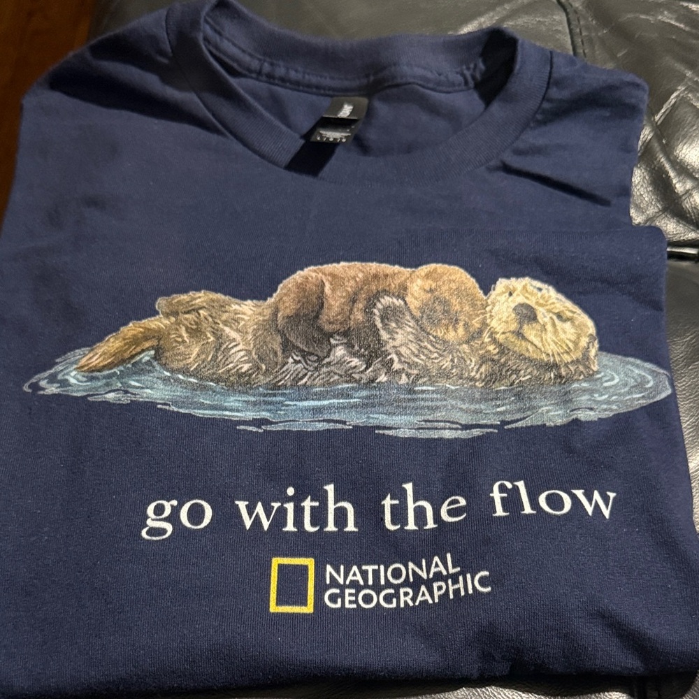 National Geographic Navy Otter 'Go With The Flow' Graphic Tee